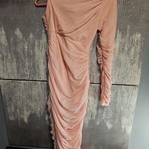 Unk One Shoulder Peach Dress